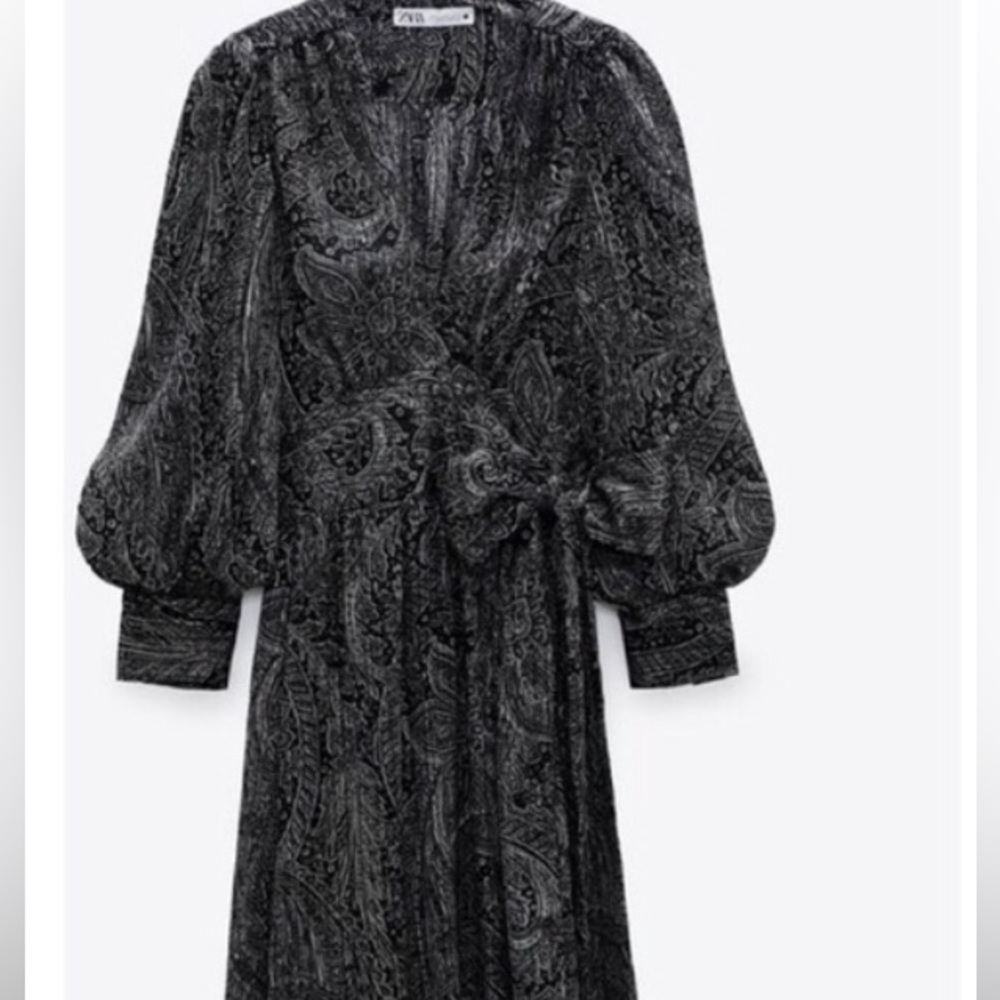 Zara LONG PRINT DRESS size S